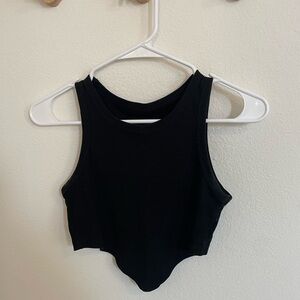 SHEIN Black Ribbed Crop Top